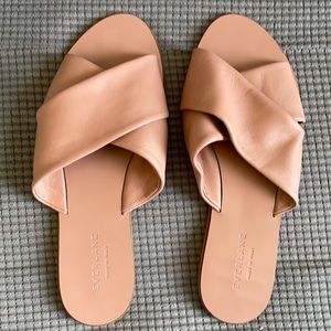 Everlane leather crossover sandal - rose